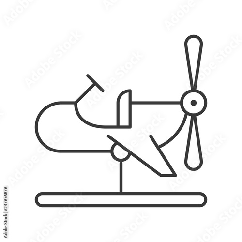 Coin operated Airplane vector icon, amusement park related line style
