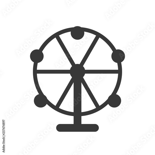 Ferris wheel vector icon, amusement park related solid style
