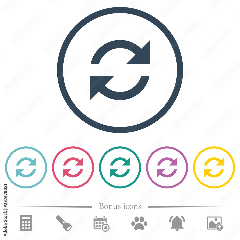 Refresh arrows flat color icons in round outlines Refresh arrows flat color icons in round outlines