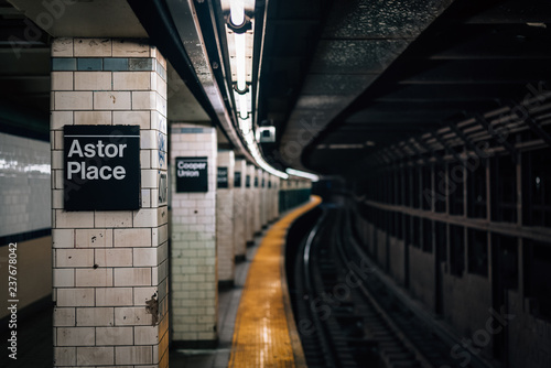 The Astor Place subway station, in Manhattan, New York City photo