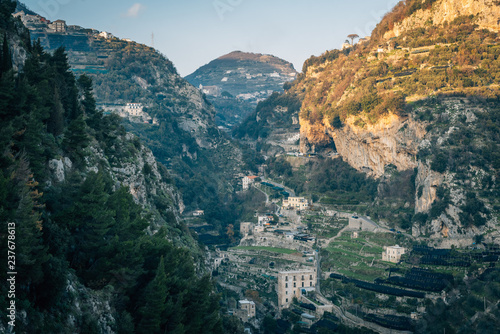 View of mountains in Amalfi, Campania, Italy © jonbilous