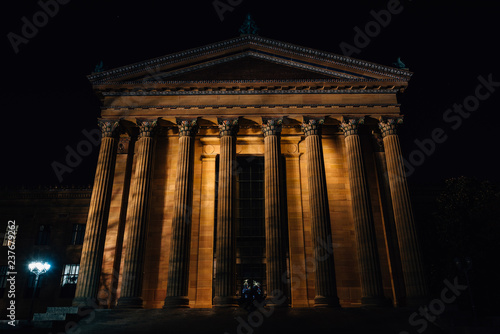 The Museum of Art at night, in Philadelphia, Pennsylvania.