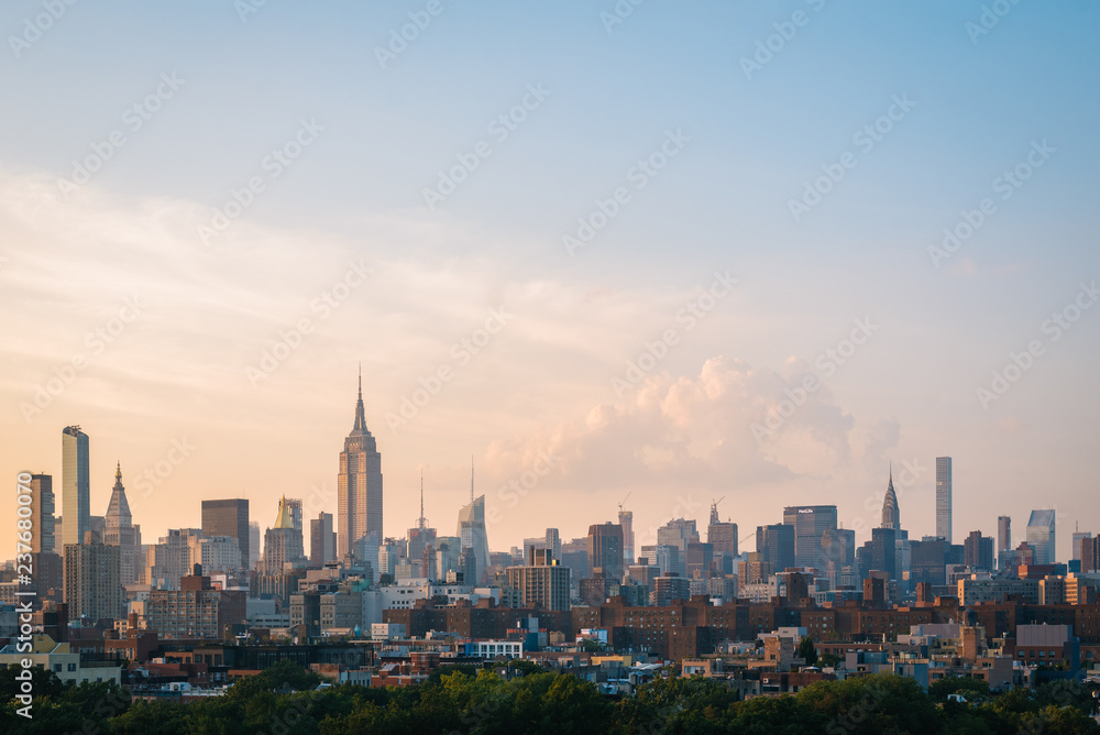 View of Midtown at sunset, in Manhattan, New York City