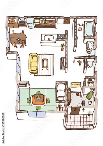 住宅の内面図