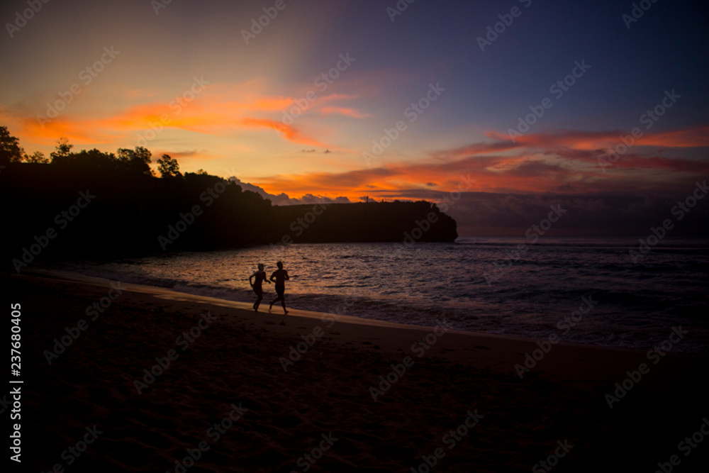 beautiful summer beach sunset view beautiful summer beach sunset view