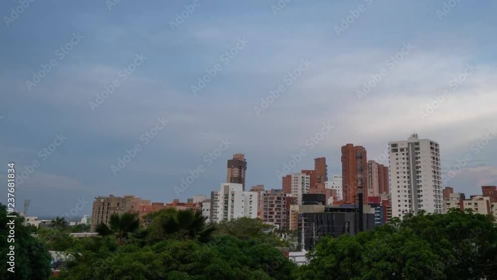 Barranquilla, Colombia Day to Night Skyline Evening Time-lapse Barranquilla, Colombia Day to Night Skyline Evening Time-lapse