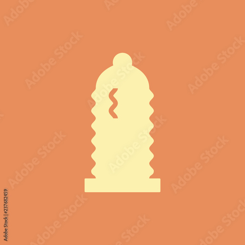 Silhouette icon condom with dots