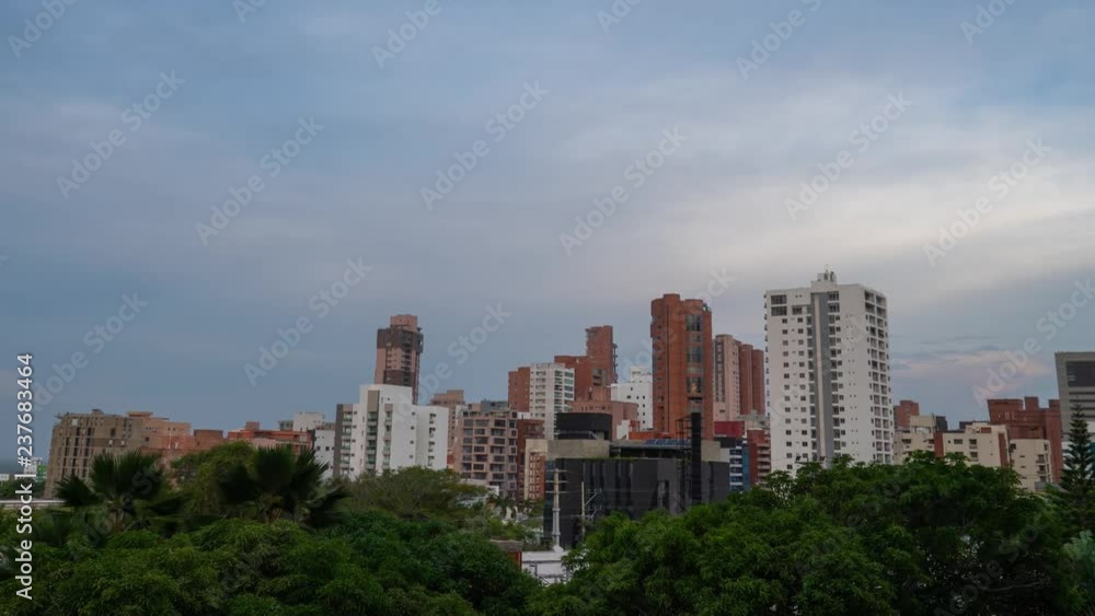 Barranquilla, Colombia Day to Night Skyline Evening Time-lapse Barranquilla, Colombia Day to Night Skyline Evening Time-lapse