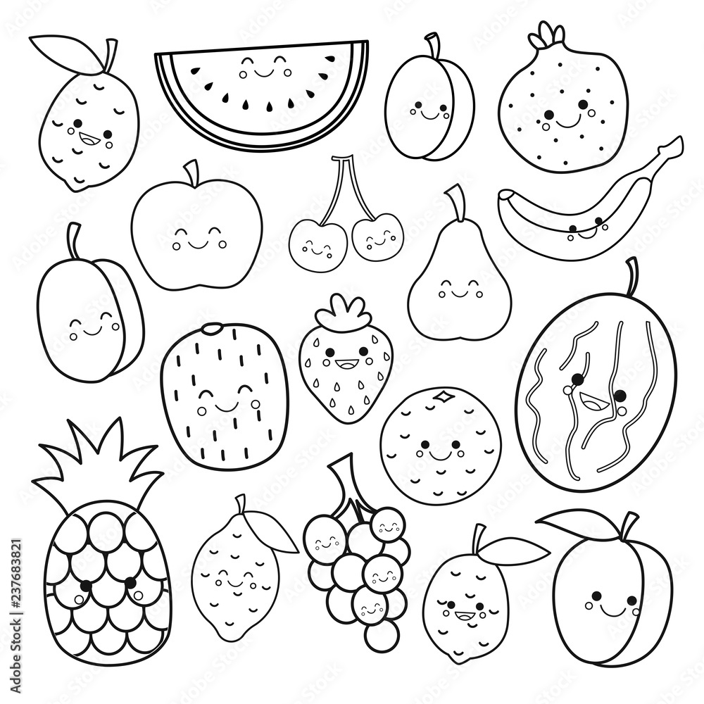 Colouring Books For Kids (set Of 6 Books) - Vegetables, Fruits