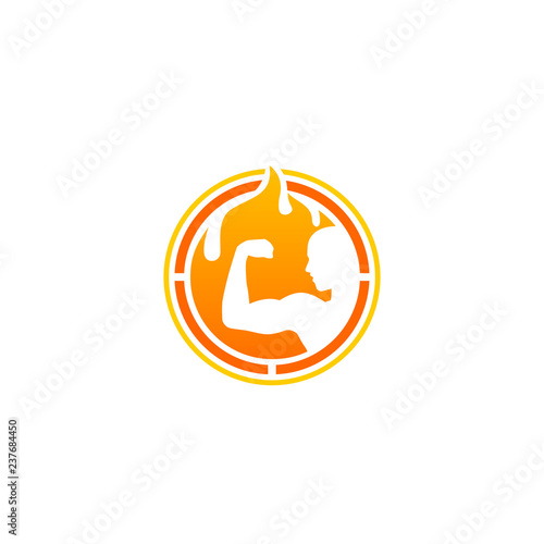 Bodybuilding logo - fitness icon - hot workout vector