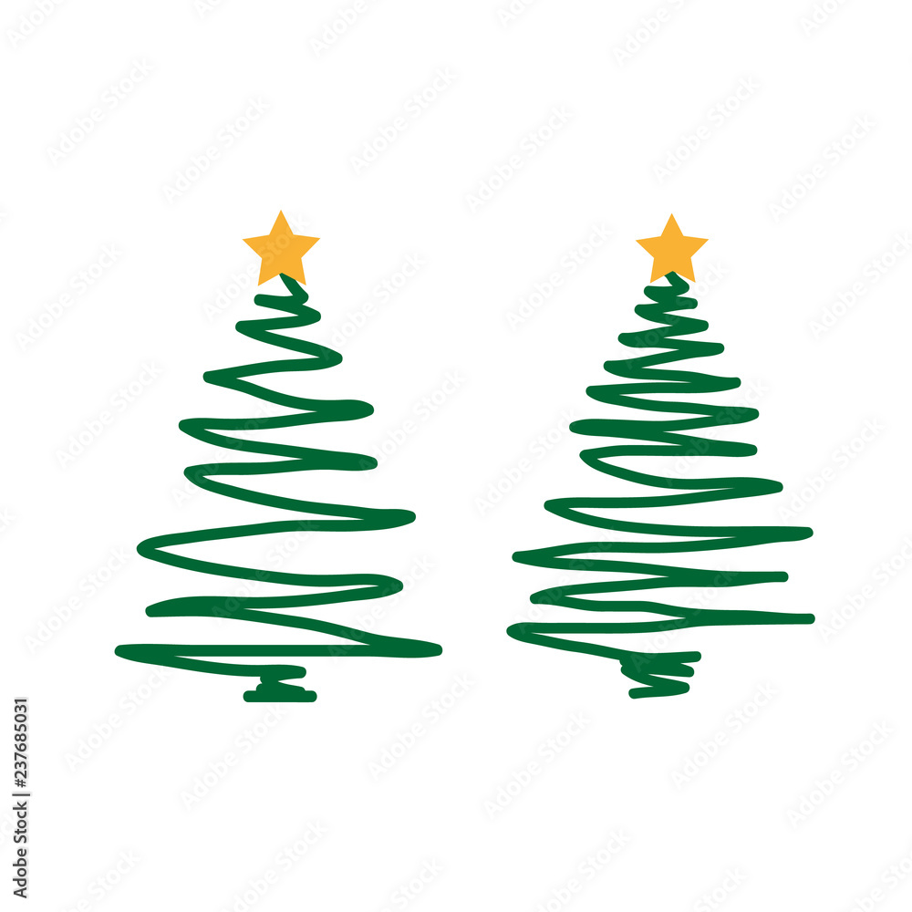 hand drawn Christmas tree on a white background hand drawn Christmas tree on a white background