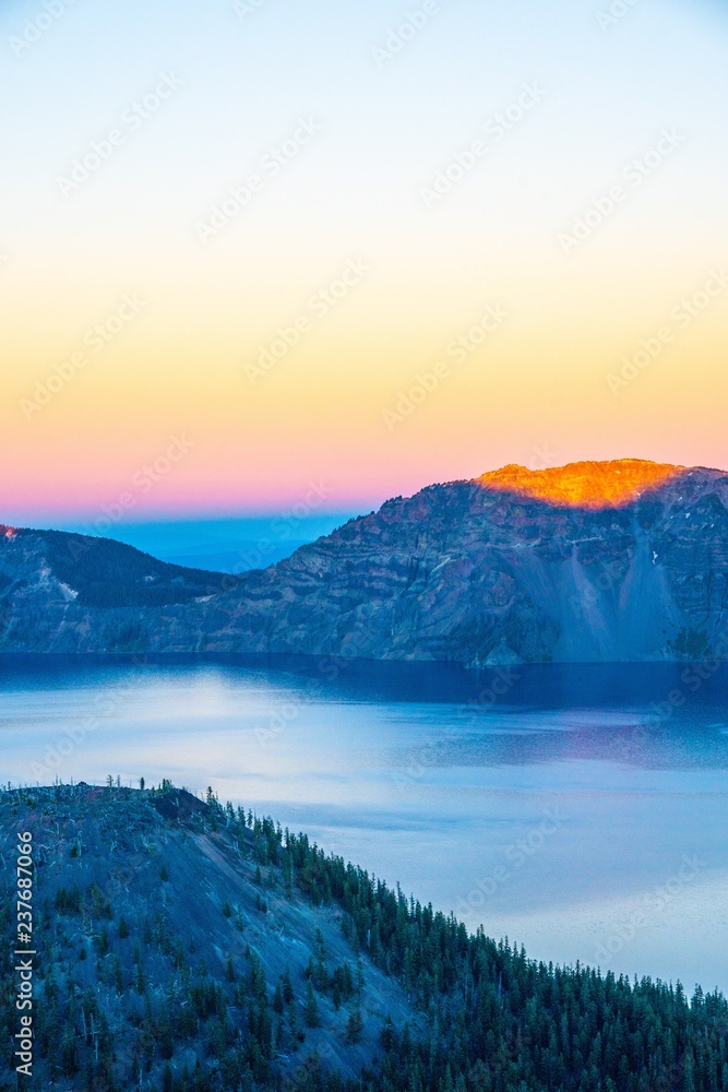 Lake, mountain