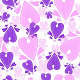 Hand drawn heart shaped ornament – seamless vector pattern.