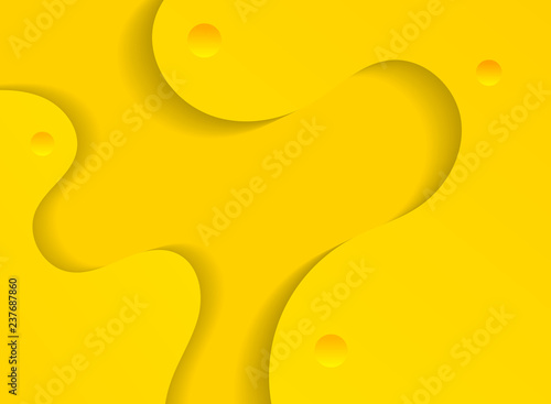 Abstract wavy geometric dynamic 3D yellow background.