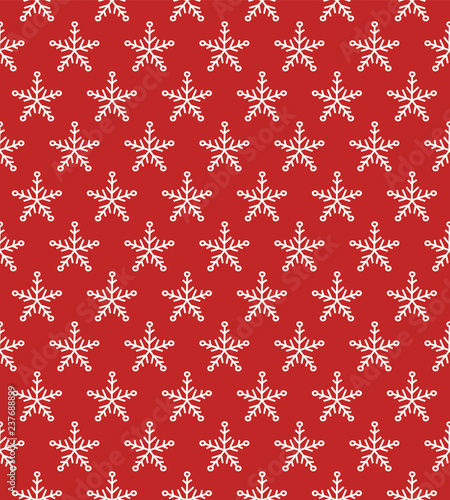 Seamless pattern with hand drawn snowflakes. Vector.
