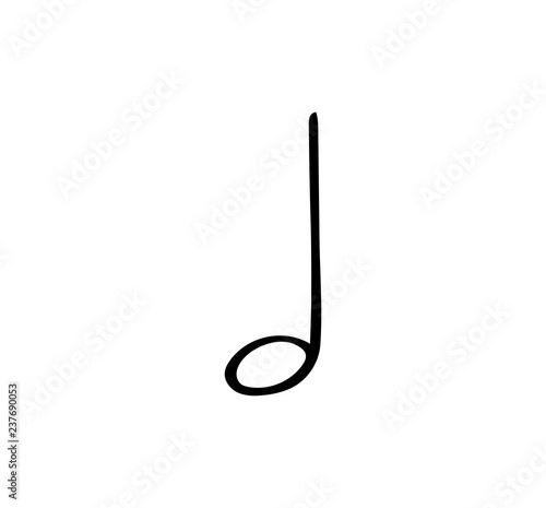 music note. Isolated icon. Symbol of melody