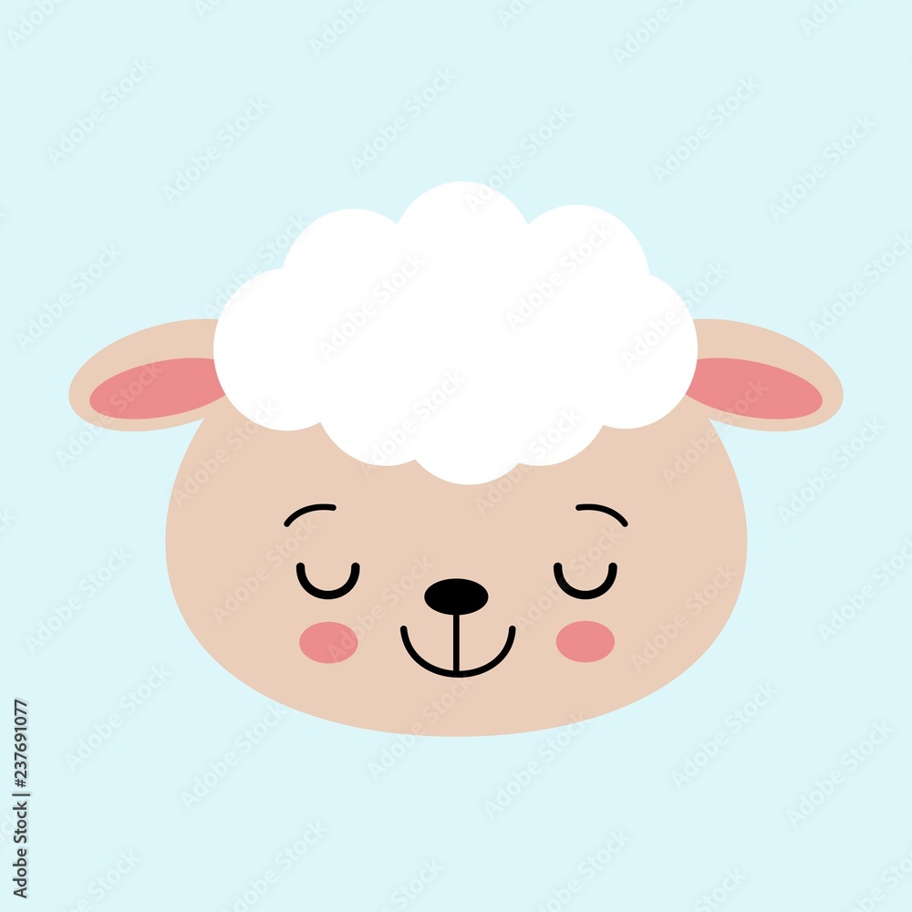 Cute sleeping sheep vector illustration. Concept of trying to sleep, counting the sheep, sleep disorders, baby sleep. Cute sleeping sheep vector illustration. Concept of trying to sleep, counting the sheep, sleep disorders, baby sleep.