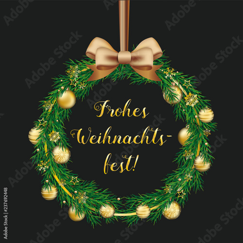 Frohes Weihnachtsfest Tannenkranz