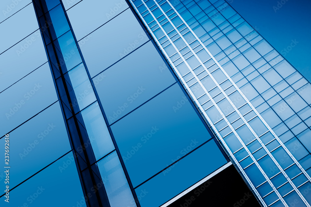 Close-Up of Modern Office Buildings in city of China. Close-Up of Modern Office Buildings in city of China.
