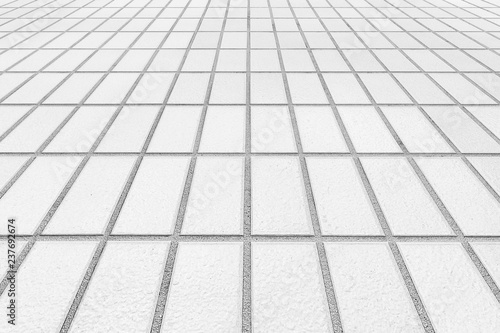 Outdoor White stone block floor pattern and background