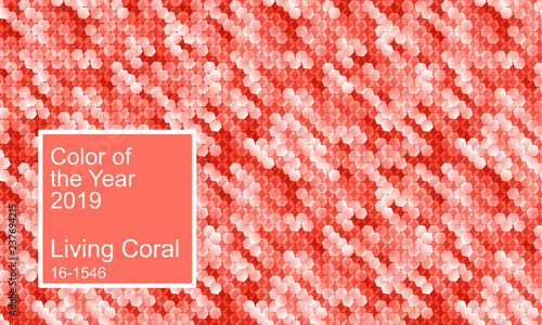 Color of the year 2019. Living coral color abstract vector background
