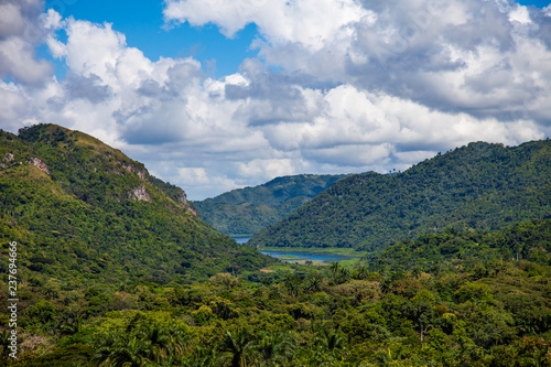 Parque Natural Topes de Collantes. View of the Sierra of Escambray at Cienfuegos Province mountainous system of the central area of Cuba.