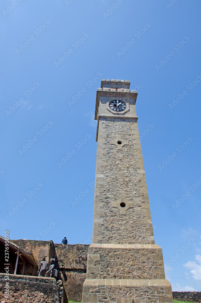 Clock tower Galle fort in Sri Lanka
