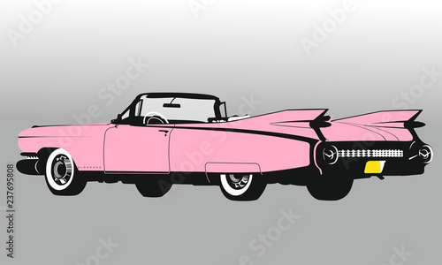 Fotografie, Tablou Cadillac Eldorado Cuba - grafika wektorowy