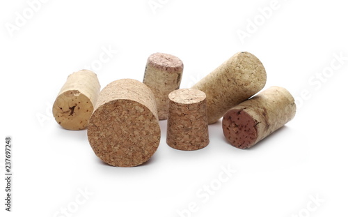 Wine corks isolated on white background
