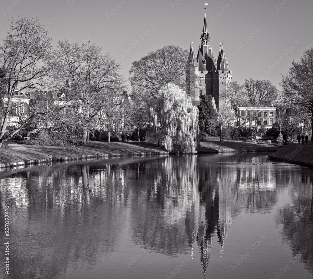 Fototapeta premium View over the town moat in Zwolle NL