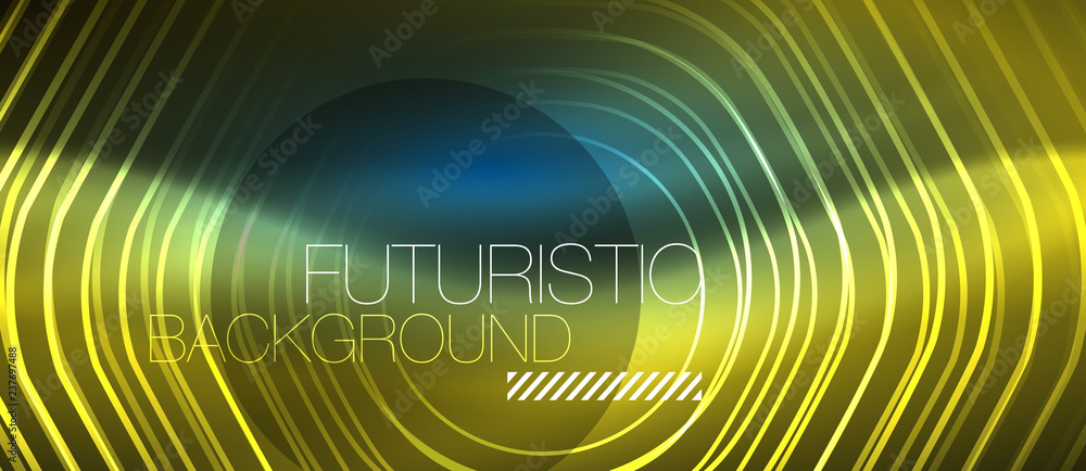 Neon glowing lines, magic energy space blue light concept, abstract background wallpaper design Neon glowing lines, magic energy space blue light concept, abstract background wallpaper design