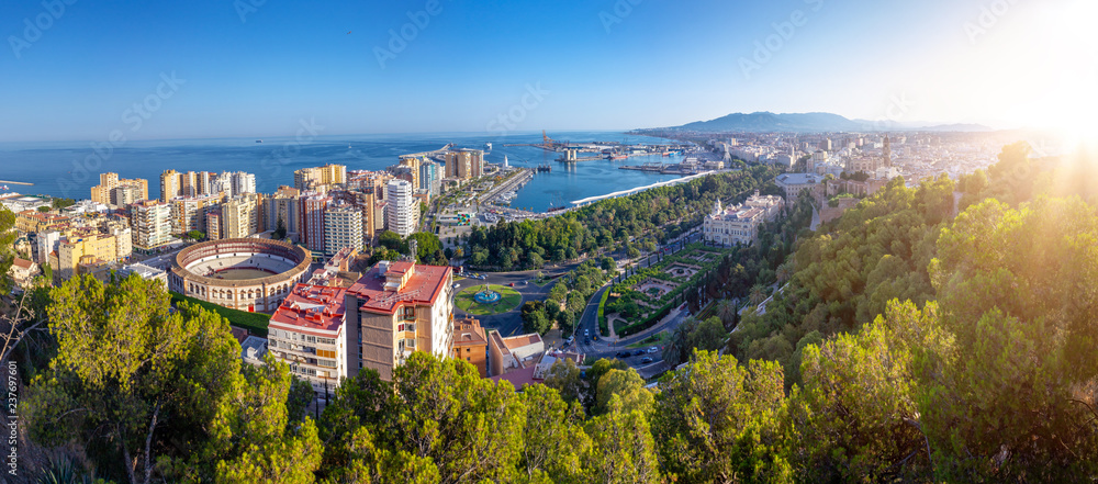 Panorama über Málaga vom Gibralfaro