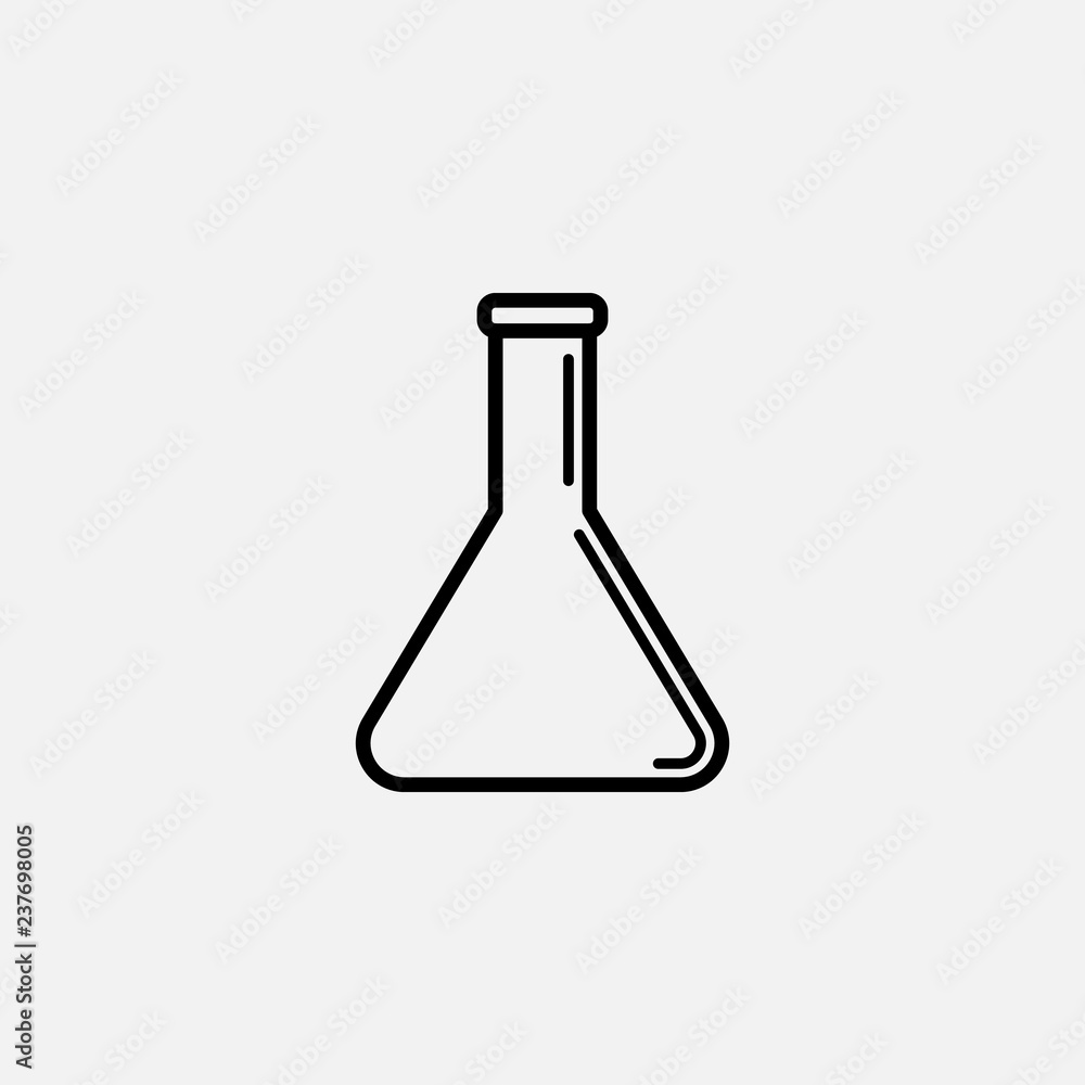 Chemistry flask outline icon. icon. Test tube outline concept symbol design. Stock - Vector illustration can be used for web. Chemistry flask outline icon. icon. Test tube outline concept symbol design. Stock - Vector illustration can be used for web.