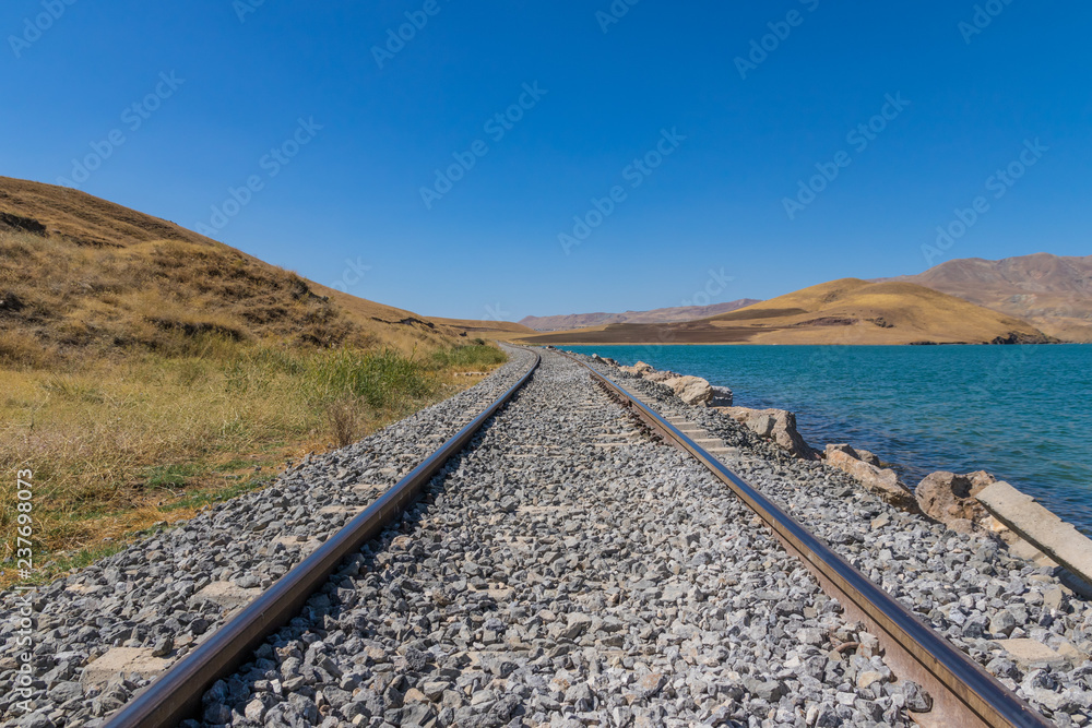 Lake Van, Turkey - on the high plain between Ararat, Iraq and Iran, an amazing display of nature and colors, and railways that seem to lead to nowhere Lake Van, Turkey - on the high plain between Ararat, Iraq and Iran, an amazing display of nature and colors, and railways that seem to lead to nowhere