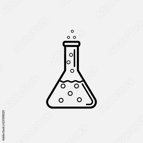 Chemistry flask outline icon. icon. Test tube outline concept symbol design. Stock - Vector illustration can be used for web.