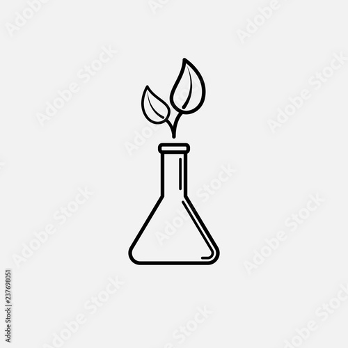 Plant in a flask outline icon. icon. Plant in a flask outline concept symbol design. Stock - Vector illustration can be used for web.