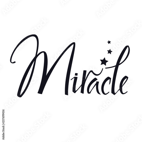 Miracle Calligraphy Hand lettering Vector illustration