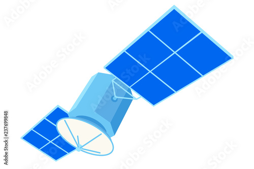 Colorful cartoon communication satellite