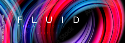 Mixing color waves on black, liquid flowing shapes