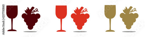 illustration glass of wine with grapes