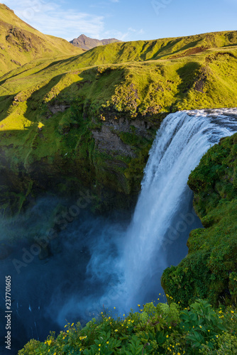 Skogafoss waterfall in the morning