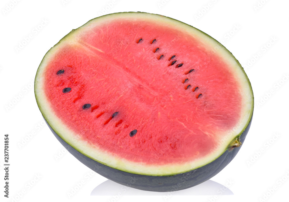 A half of fresh watermelon isolated on white background. A half of fresh watermelon isolated on white background.