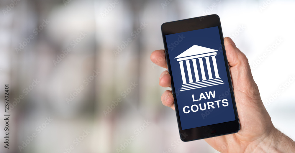 Law courts concept on a smartphone