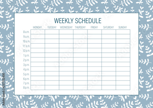 Weekly Schedule Planer Template