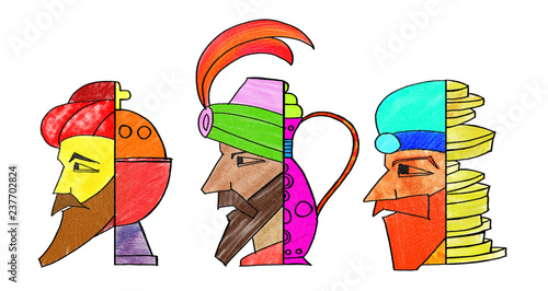 Foto Die heiligen drei Könige Illustration