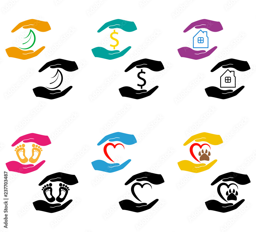 concept of protection and love hands and care vector illustration concept of protection and love hands and care vector illustration