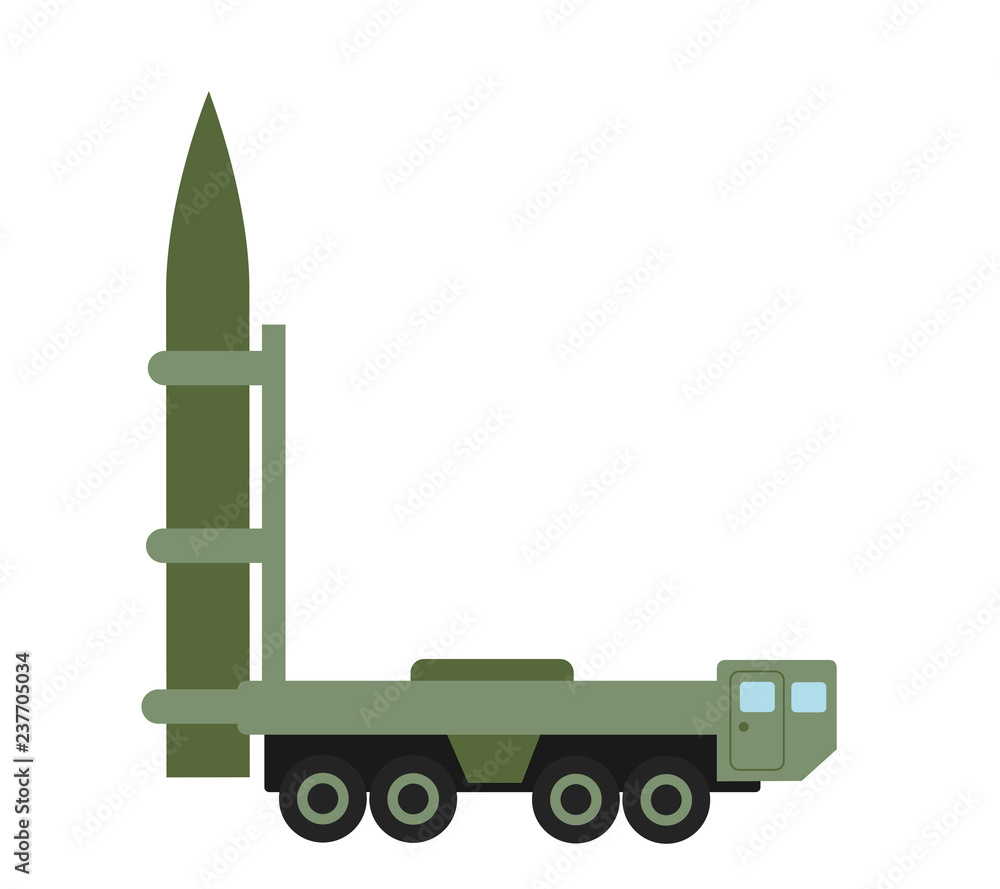 Missile vehicle and launcher - military truck with