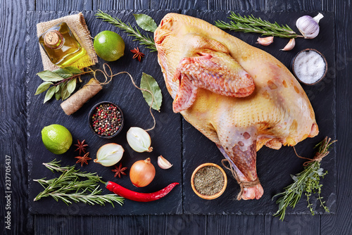 whole free-range turkey prepared forcooking