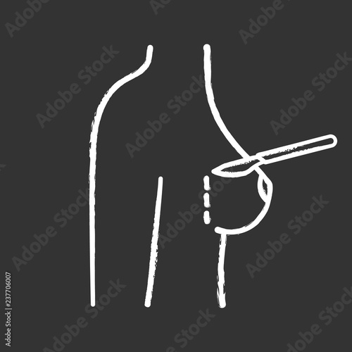 Breast augmentation incision chalk icon