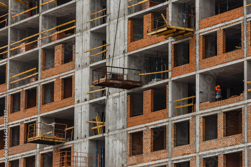 Multi-storey building. Construction of multi-storey residential building